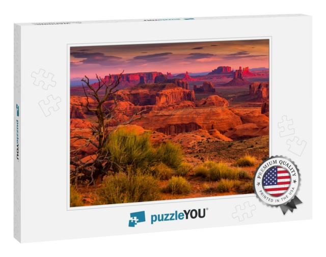 Sunrise in Hunts Mesa Navajo Tribal Majesty Place Near Mo... Jigsaw Puzzle