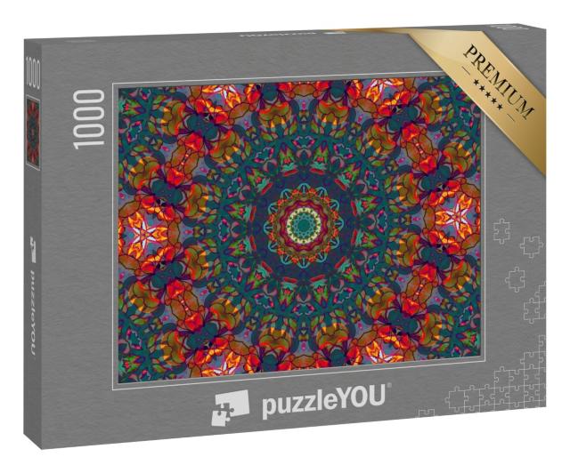 Puzzle 1000 Teile „Perfekte Symmetrie: Mandala-Aquarell“