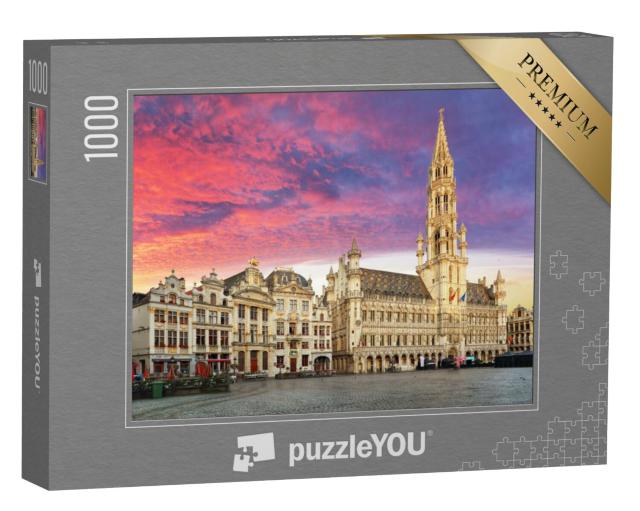 Puzzel 1000 stukjes „Brussel, België: Grote Markt in de prachtige zonsopgang“