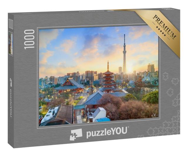 Puzzle 1000 Teile „Skyline von Tokio mit Senso-ji-Tempel und Tokyo Skytree“