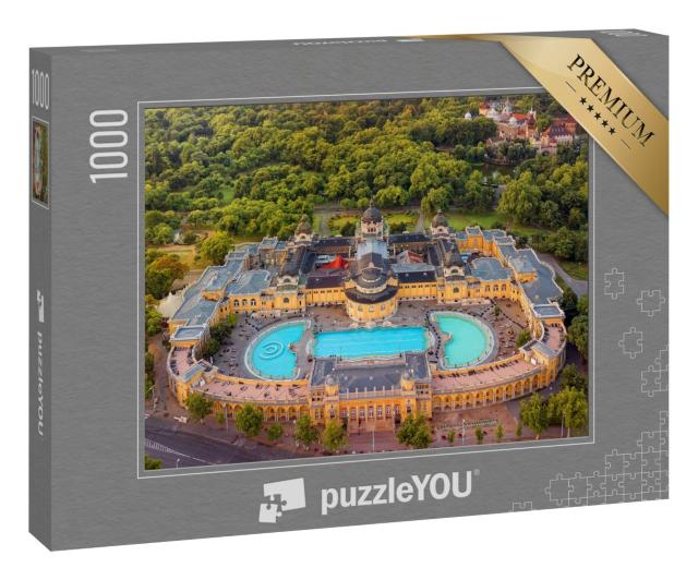 Puzzle 1000 Teile „Luftaufnahme von einem Thermalbad in Budapest, Ungarn, Europa“