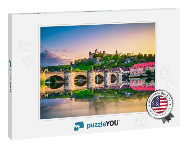 Marienberg Fortress & the Old Bridge on Colorful Sunset... Jigsaw Puzzle