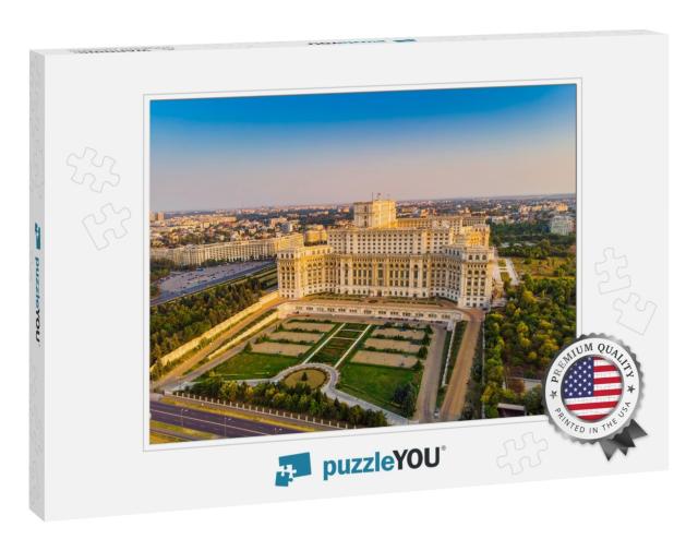 Parliament Building or Peoples House in Bucharest City. A... Jigsaw Puzzle