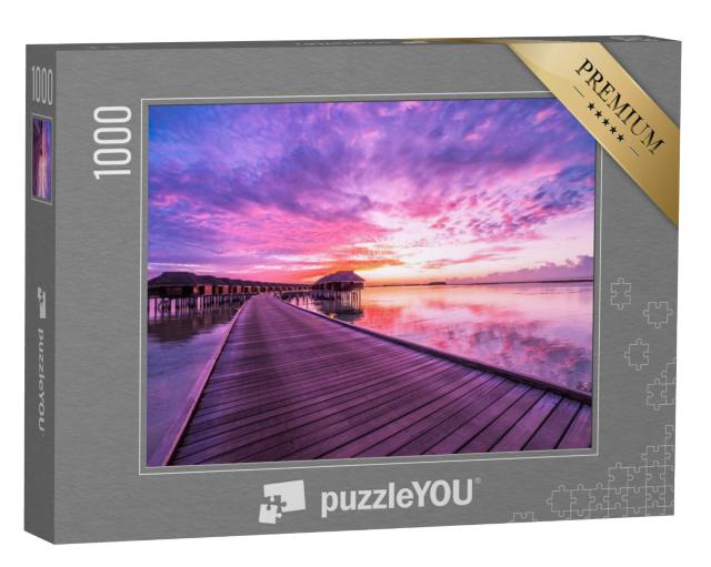 Puzzel 1000 stukjes „Adembenemende zonsondergang op de Malediven“