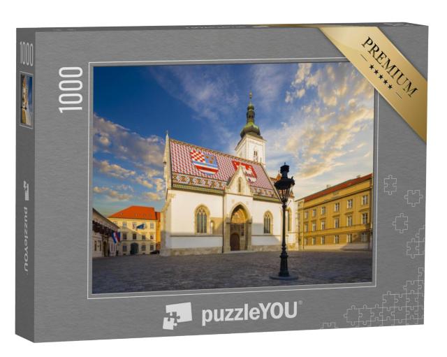 Puzzel 1000 stukjes „Markuskerk op het San Marcoplein in Zagreb, Gornij Grad“