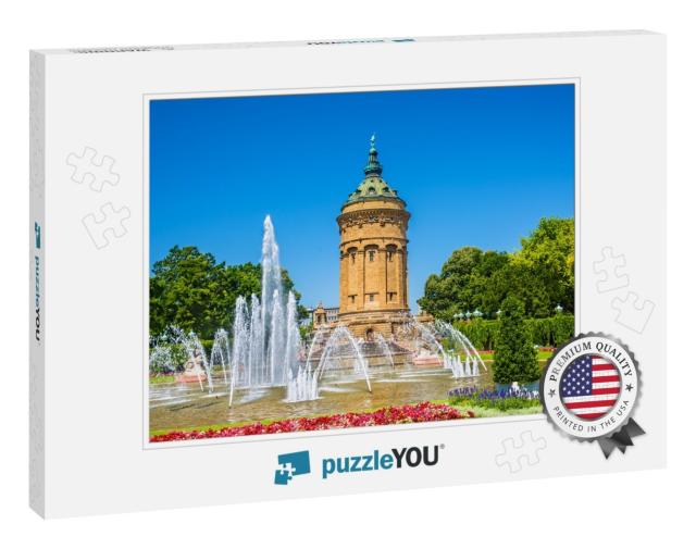 Fountain & Water Tower on Friedrichsplatz Square in Mannh... Jigsaw Puzzle