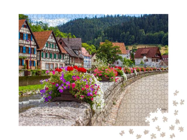 Puzzle 100 Teile „Wunderschönes Schiltach im Schwarzwald, Deutschland“