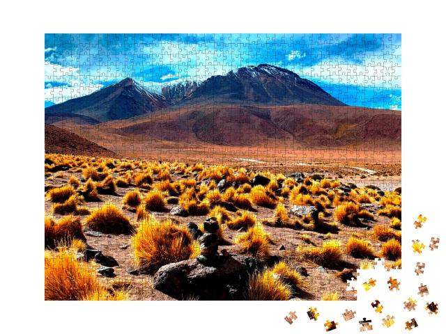 Puzzle 1000 Teile „Hochland von Bolivien am Vulkan Canapa“