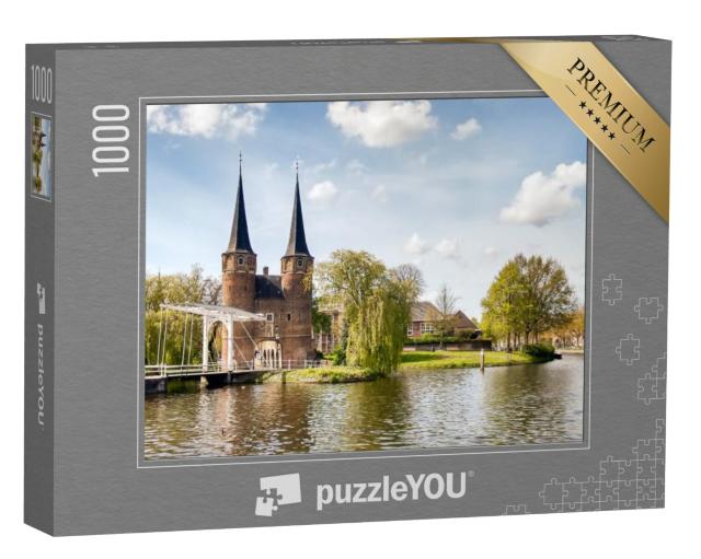 Puzzel 1000 stukjes „Ophaalbrug Delft Oostpoort, Nederland“