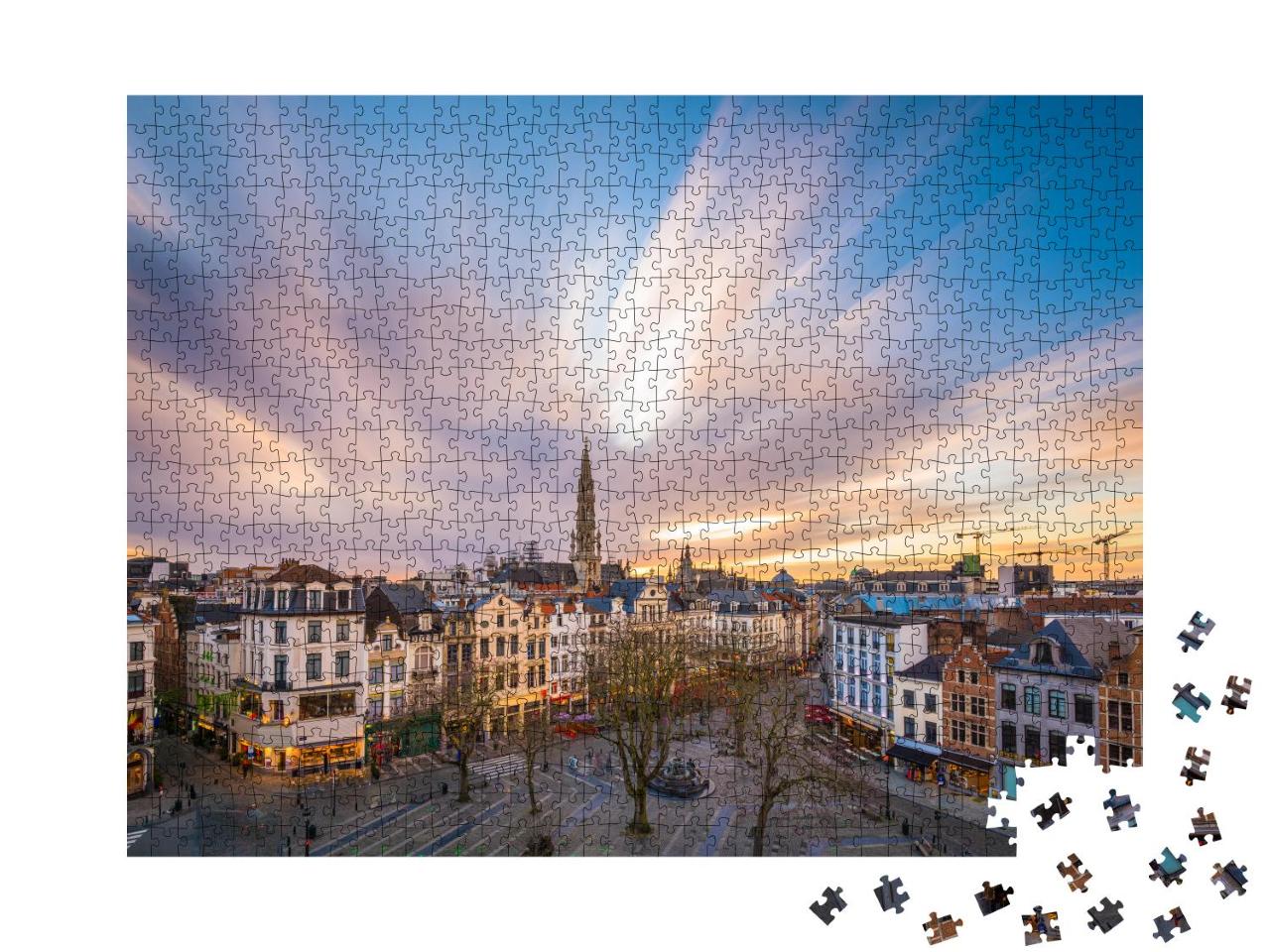 Puzzle 1000 Teile „Brüssel in der Abenddämmerung, Belgien“