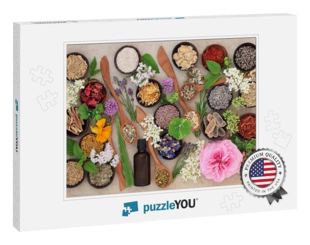 Flower & Herb Selection Used in Natural Alternative Herba... Jigsaw Puzzle