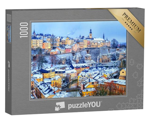 Puzzel 1000 stukjes „Betoverende oude stad Luxemburg in de winter“