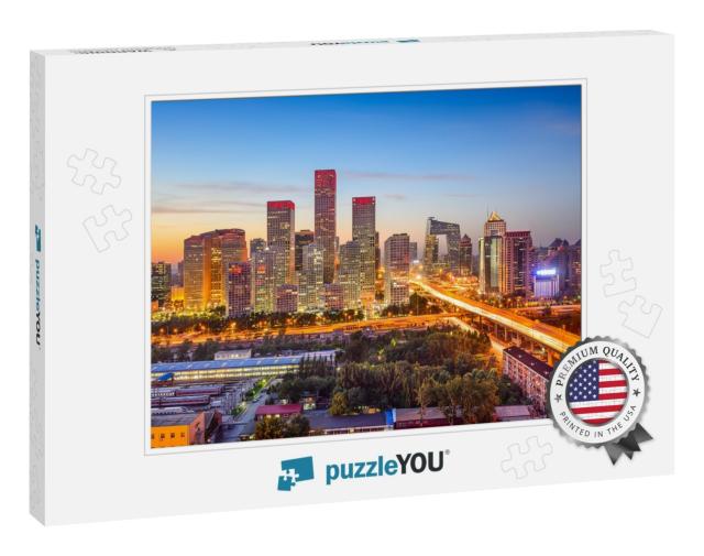 Beijing, China Cbd Skyline At Sunset... Jigsaw Puzzle
