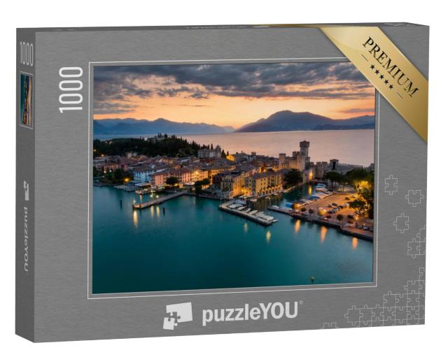 Puzzel 1000 stukjes „Zonsopgang boven Sirmione aan het Gardameer“