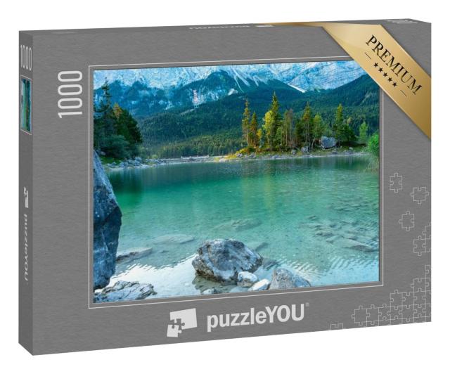 Puzzle 1000 Teile „Steiniger Blick auf den Eibsee, Garmisch-Partenkirchen“