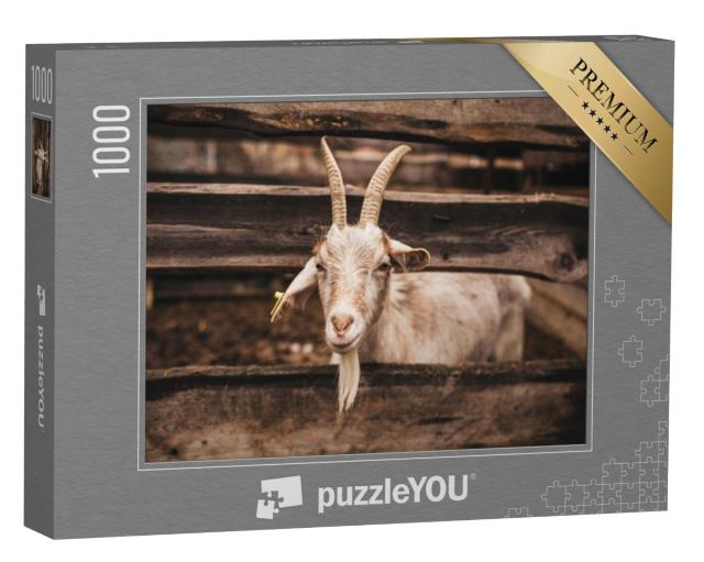 Puzzel 1000 stukjes „Geit die op de boerderij woont“