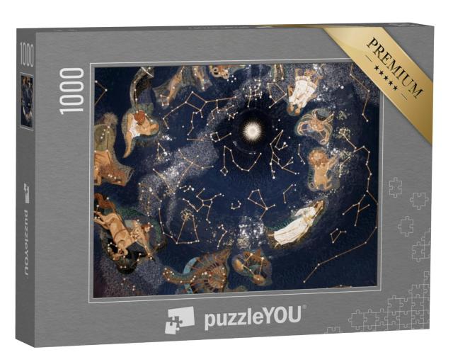 Puzzel 1000 stukjes „Kaart van de sterren met sterrenbeelden“