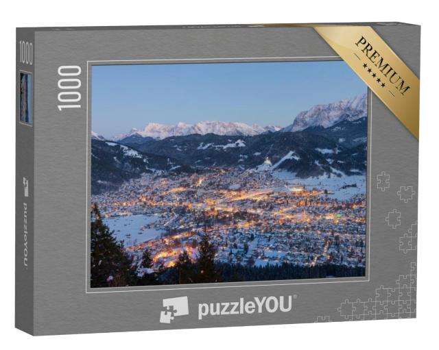 Puzzel 1000 stukjes „Garmisch-Partenkirchen met sneeuw en bergen“