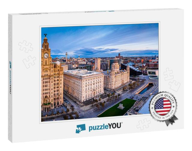 Aerial View of the City of Liverpool in United Kingdom... Jigsaw Puzzle