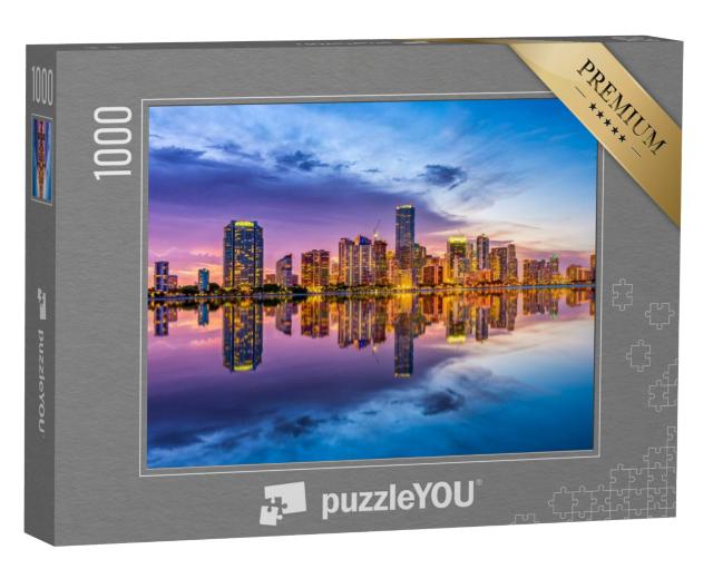 Puzzel 1000 stukjes „De skyline van Miami aan de Biscayne Baai in Florida“