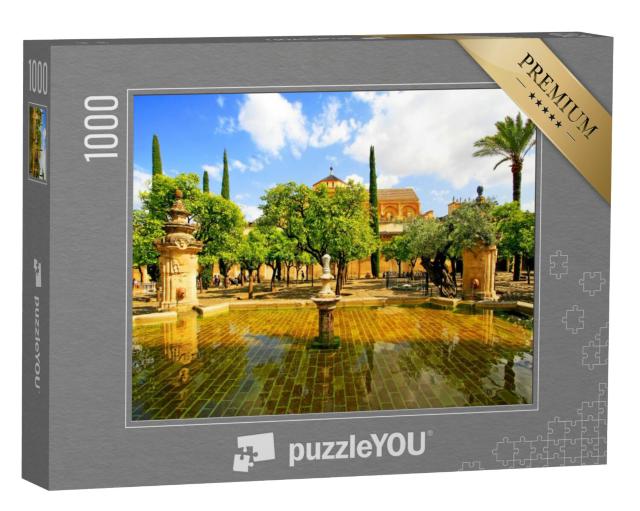 Puzzel 1000 stukjes „Fontein op de binnenplaats van de Mezquita kathedraal in Córdoba, Andalusië“