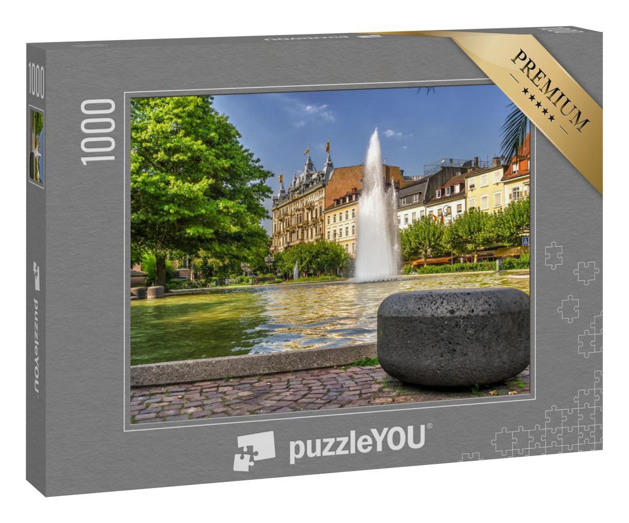 Puzzle 1000 Teile „Der zentrale Stadtbrunnen in Baden-Baden, Deutschland“