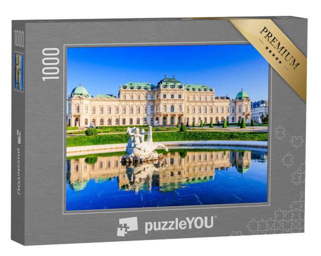 Puzzel 1000 stukjes „Bovenste paleis Belvedere met waterfontein, Wenen, Oostenrijk“