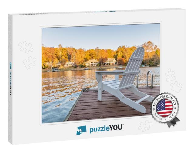 Adirondack Style Chairs on a Dock, Overlooking a Beautifu... Jigsaw Puzzle