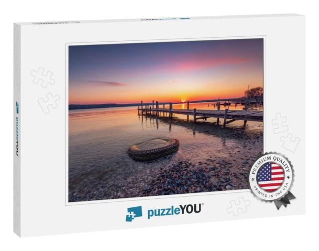 Small Dock & the Lake At Sunset... Jigsaw Puzzle