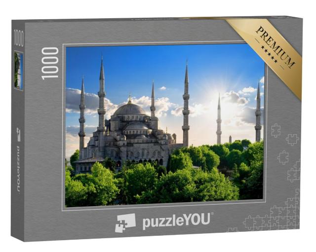 Puzzel 1000 stukjes „De Blauwe Moskee op een zonnige zomerdag, Turkije“