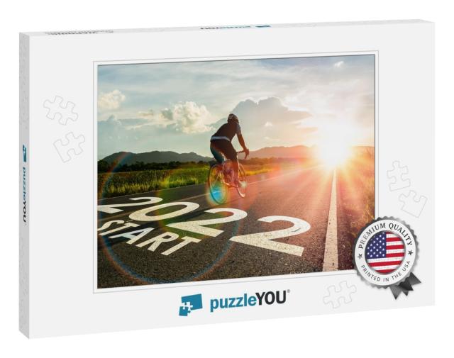 New Year 2022 or Start Straight & Beginning Concept. Blur... Jigsaw Puzzle