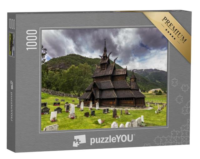 Puzzel 1000 stukjes „Staafkerk Borgund in Borgund, Noorwegen“