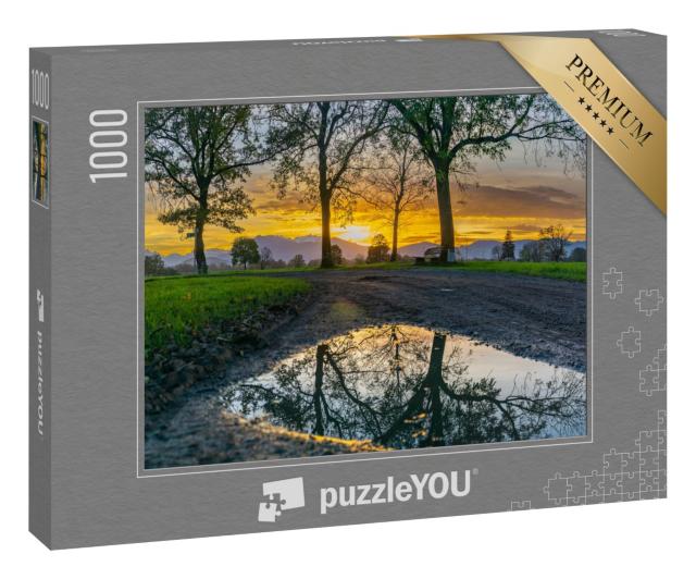 Puzzle 1000 Teile „Sonnenuntergang im Rheintal“