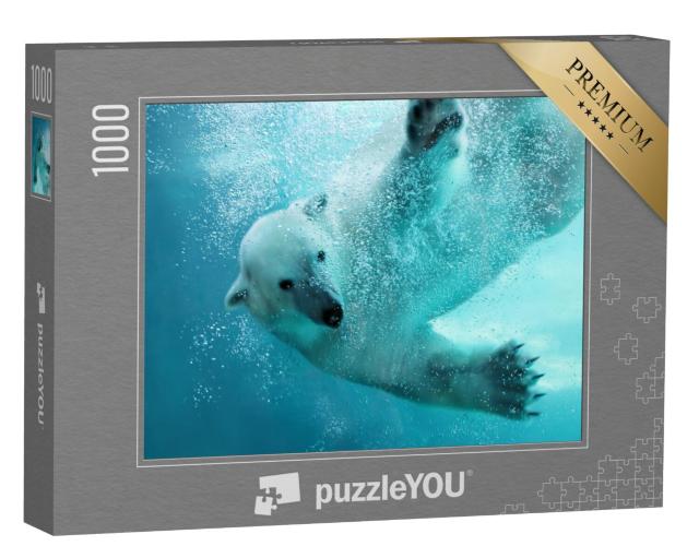 Puzzel 1000 stukjes „IJsbeer valt aan onder water“