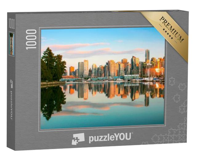 Puzzel 1000 stukjes „Vancouver bij zonsondergang, British Columbia, Canada“