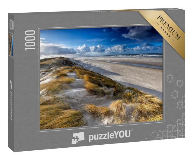 Puzzle 1000 Teile „Blick von der Sanddüne an der Nordseeküste, Texel, Niederlande“