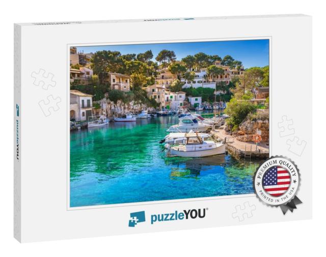 View of Idyllic Old Fishing Village Harbor of Cala Figuer... Jigsaw Puzzle