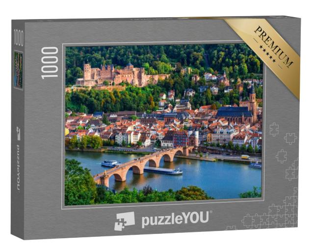 Puzzel 1000 stukjes „Prachtig uitzicht op Heidelberg aan de Neckar“