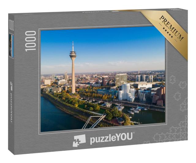 Puzzle 1000 Teile „Düsseldorf von oben, Deutschland“