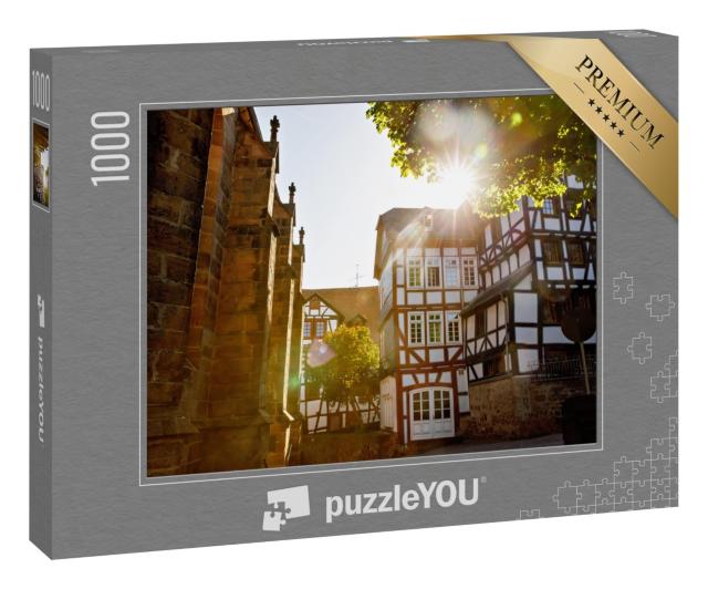 Puzzle 1000 Teile „Wunderschöne Fachwerkhäuser in der Altstadt von Marburg“