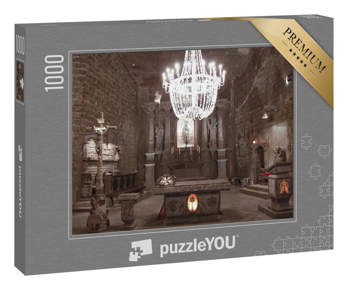 Puzzle 1000 Teile „Geschnitzte Steinkirche - Salzbergwerk Wieliczka - Polen“