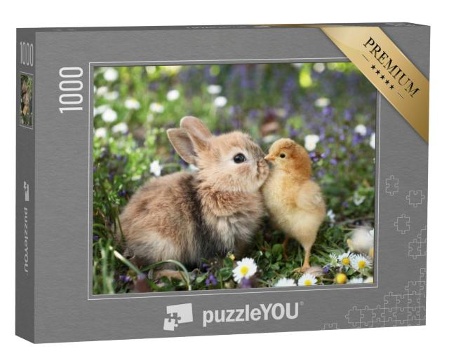 Puzzel 1000 stukjes „Beste vrienden: konijntje en kuiken“