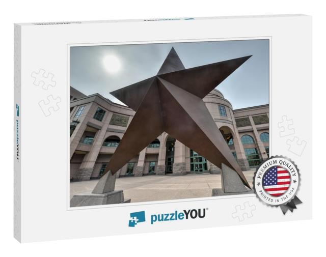 Texas Star in Front of the Bob Bullock Texas State Histor... Jigsaw Puzzle
