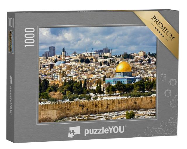 Puzzel 1000 stukjes „Jeruzalem in de sneeuw“