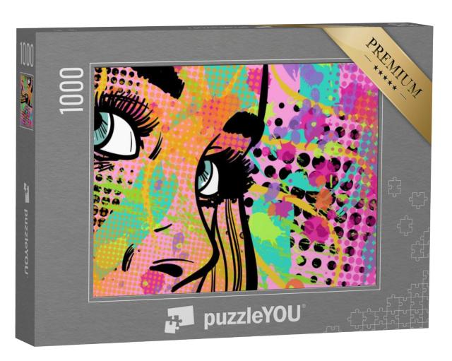 Puzzel 1000 stukjes „Pop-art stijl met de abstracte dame“