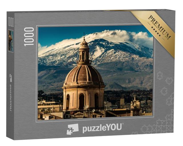 Puzzel 1000 stukjes „Koepel van de kathedraal van Catania voor de Etna, Sicilië, Italië“