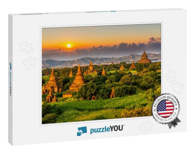 Ancient Temple Archeology in Bagan After Sunset, Myanmar... Jigsaw Puzzle