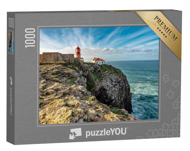 Puzzel 1000 stukjes „Cape St Vincent vuurtoren over de Atlantische Oceaan, Portugal“