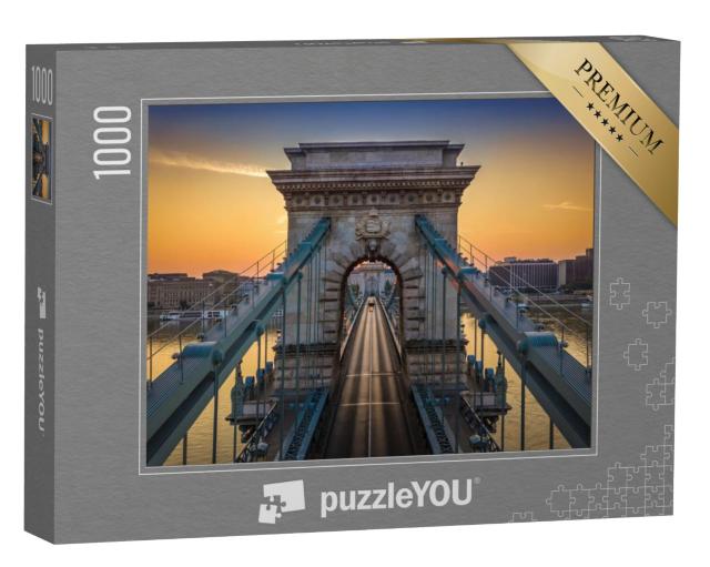 Puzzel 1000 stukjes „Szechenyi Kettingbrug bij zonsopgang, Boedapest, Hongarije“