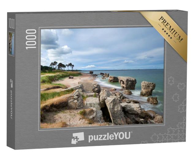 Puzzel 1000 stukjes „Ruïnes van bunkers op het strand van de Baltische Zee, Karosta in Liepaja, Letland“